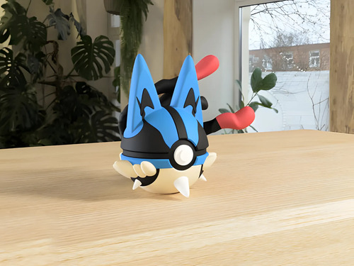 Pokebola Pokémon Mega Lucario Impresa 3d Coleccionable, vista 2