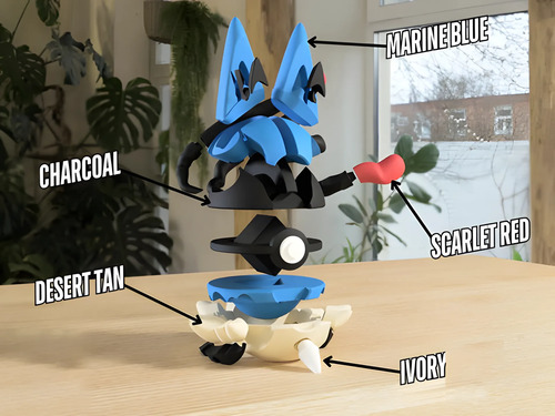 Pokebola Pokémon Mega Lucario Impresa 3d Coleccionable, vista 3