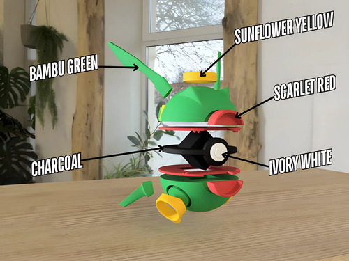 Pokebola Pokémon Rayquaza Impresa 3d Coleccionable, vista 3