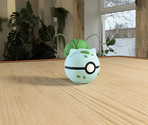 Pokebola Pokémon Bulbasaur Impresa 3d Coleccionable, vista 2