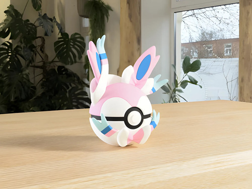 Pokebola Pokémon Sylveon Impresa 3d Coleccionable, vista 2