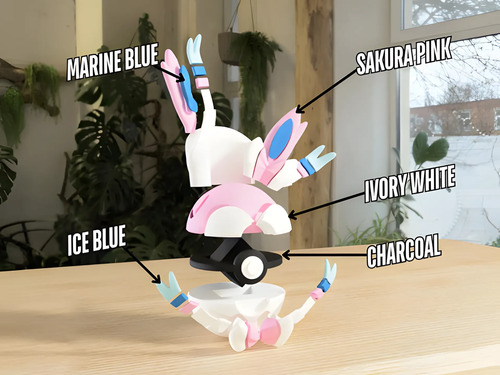 Pokebola Pokémon Sylveon Impresa 3d Coleccionable, vista 3