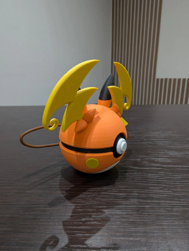 Pokebola Pokémon Mega Raichu Y Impresa 3d Coleccionable, vista 5