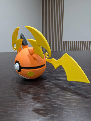 Pokebola Pokémon Mega Raichu Y Impresa 3d Coleccionable, vista 6