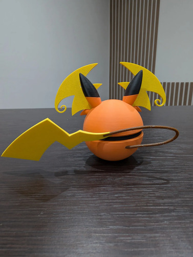 Pokebola Pokémon Mega Raichu Y Impresa 3d Coleccionable, vista 7