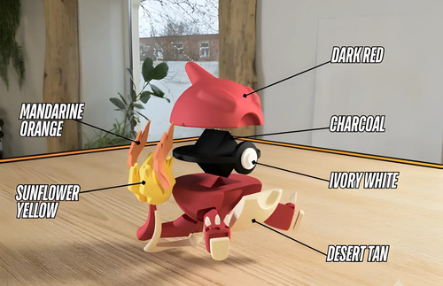 Pokebola Pokémon Charmeleon Impresa 3d Coleccionable, vista 3