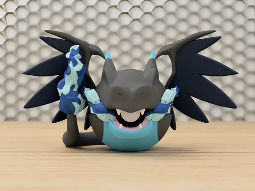 Pokebola Pokémon Mega Charizard X Impresa 3d Figura, vista 2