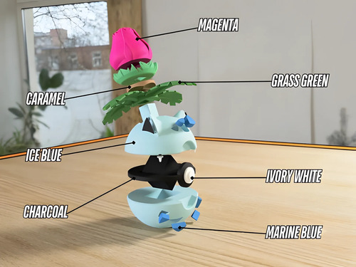 Pokebola Pokémon Ivysaur Impresa 3d Coleccionable, vista 3