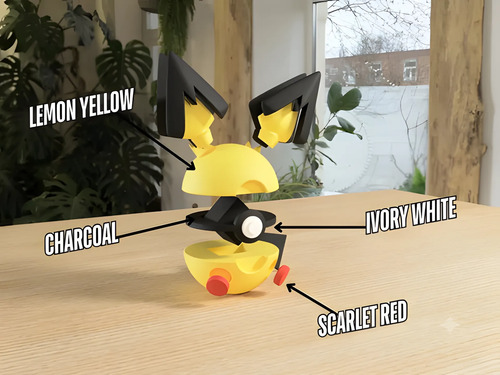 Pokebola Pokémon Pichu Impresa 3d Coleccionable, vista 3
