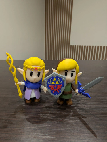 The Legend Of Zelda Figura Link Y Zelda 3d Coleccionable, vista 2