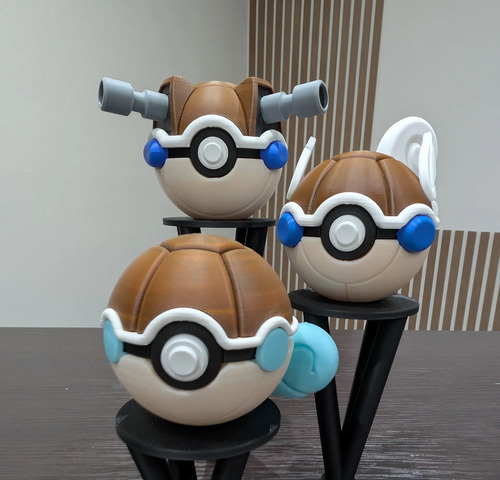 Pokebola Pokémon Squirtle Wartortle Blastoise Figura 3d
