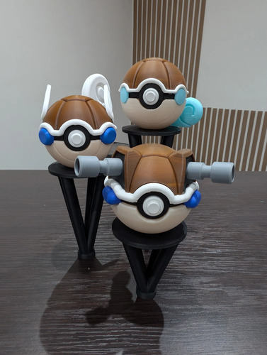 Pokebola Pokémon Squirtle Wartortle Blastoise Figura 3d, vista 2