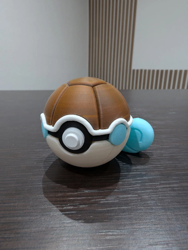 Pokebola Pokémon Squirtle Wartortle Blastoise Figura 3d, vista 3