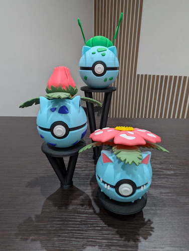 Pokebola Pokémon Bulbasaur Ivysaur Venusaur Figura 3d