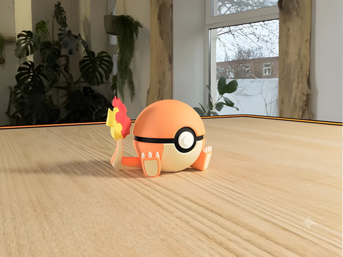 Pokebola Pokémon Charmander Impresa 3d Coleccionable, vista 2