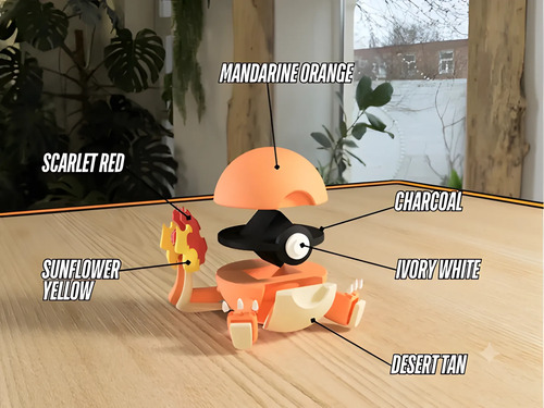 Pokebola Pokémon Charmander Impresa 3d Coleccionable, vista 3