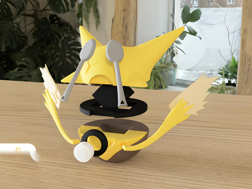 Pokebola Pokémon Alakazam Impresa 3d Coleccionable, vista 3