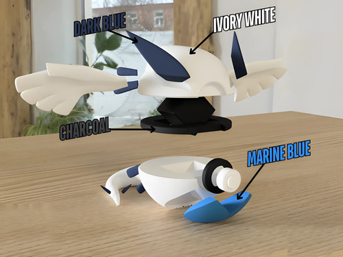Pokebola Pokémon Lugia Impresa 3d Coleccionable, vista 3