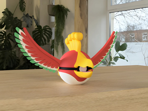 Pokebola Pokémon Ho-oh Impresa 3d Coleccionable, vista 2