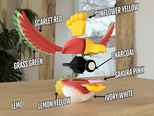 Pokebola Pokémon Ho-oh Impresa 3d Coleccionable, vista 3
