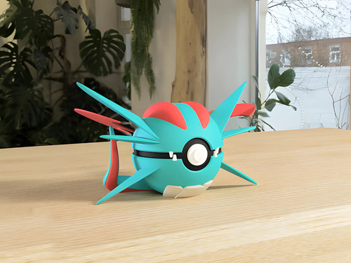 Pokebola Pokémon Salamence Impresa 3d Coleccionable, vista 3