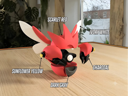 Pokebola Pokémon Scizor Impresa 3d Coleccionable, vista 3