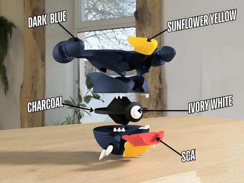 Pokebola Pokémon Garchomp Impresa 3d Coleccionable, vista 3