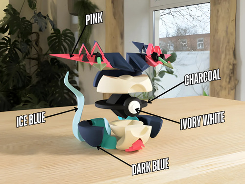 Pokebola Pokémon Dragapult Impresa 3d Coleccionable, vista 3
