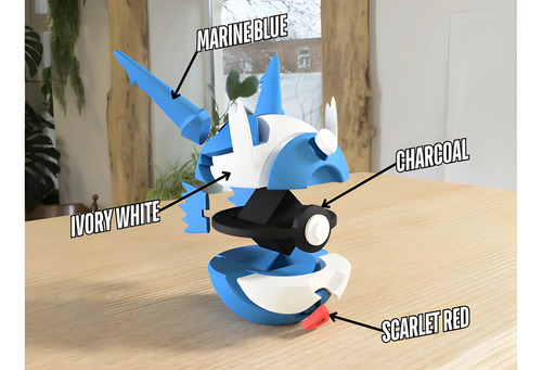 Pokebola Pokémon Latios Impresa 3d Coleccionable, vista 3