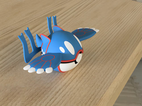 Pokebola Pokémon Kyogre Impresa 3d Coleccionable, vista 3
