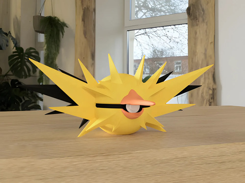 Pokebola Pokémon Zapdos Impresa 3d Coleccionable, vista 2