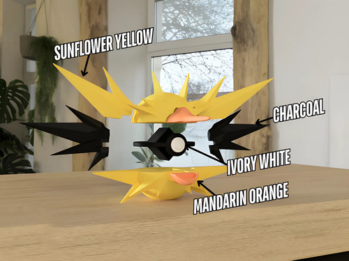 Pokebola Pokémon Zapdos Impresa 3d Coleccionable, vista 3