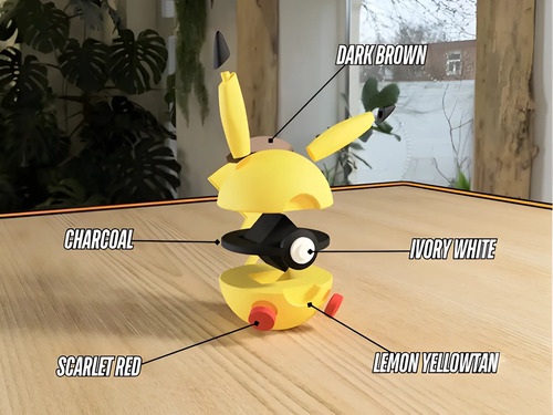 Pokebola Pokémon Pikachu Impresa 3d Coleccionable, vista 3