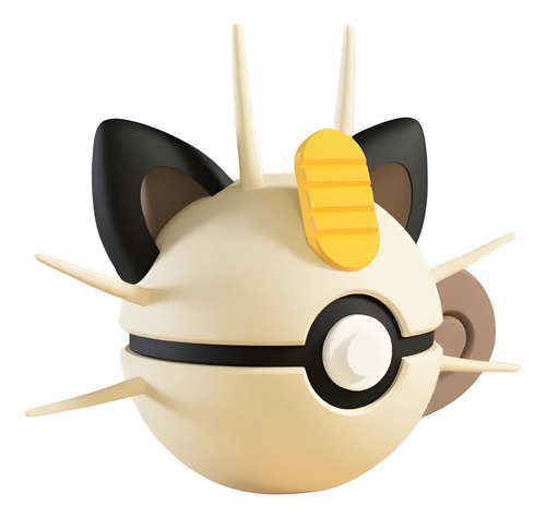 Pokebola Pokémon Meowth Impresa 3d Coleccionable