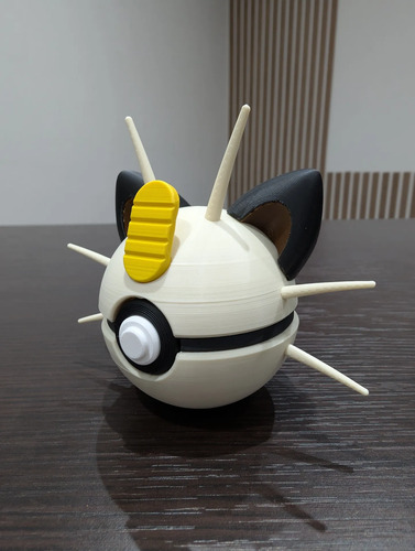 Pokebola Pokémon Meowth Impresa 3d Coleccionable, vista 5