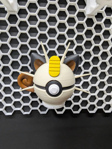 Pokebola Pokémon Meowth Impresa 3d Coleccionable, vista 7