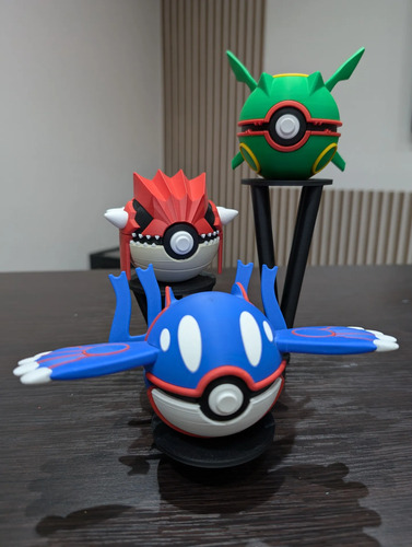 Pokebola Pokémon Rayquaza Groudon Kyogre Figura 3d