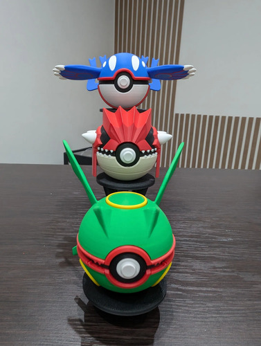 Pokebola Pokémon Rayquaza Groudon Kyogre Figura 3d, vista 2