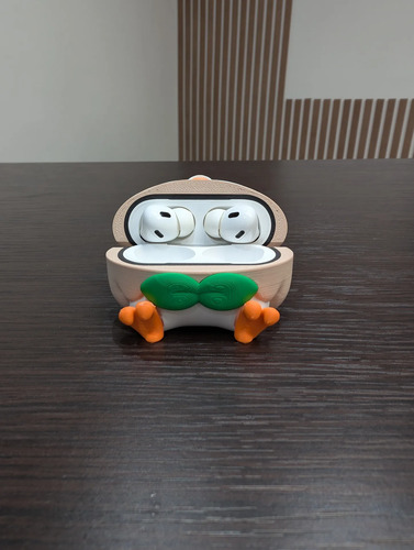 Estuche Forro Funda Case AirPods Pro 2 Pokémon Rowlet 3d, vista 5