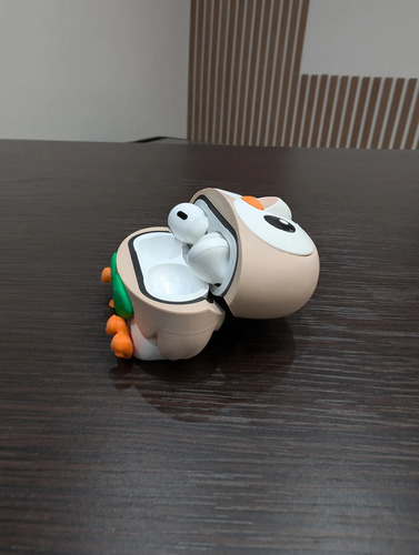 Estuche Forro Funda Case AirPods Pro 2 Pokémon Rowlet 3d, vista 6