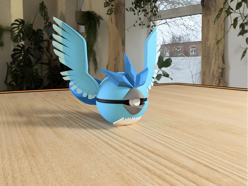 Pokebola Pokémon Articuno Impresa 3d Coleccionable, vista 2