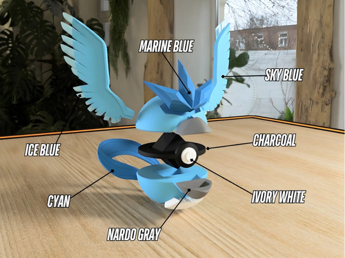 Pokebola Pokémon Articuno Impresa 3d Coleccionable, vista 3