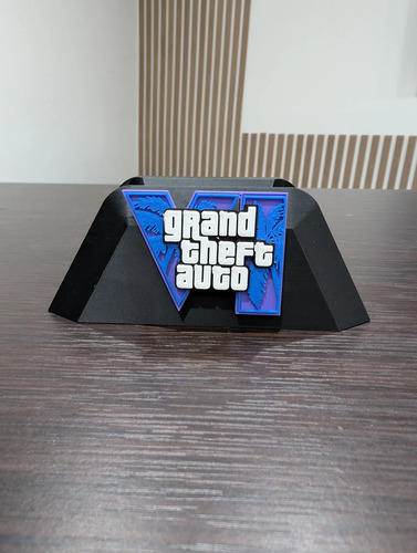 Soporte Stand Mando Control Gta Vi Playstation 5 Ps5 Violeta, vista 4
