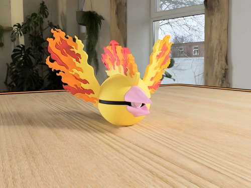 Pokebola Pokémon Moltres Impresa 3d Coleccionable, vista 2