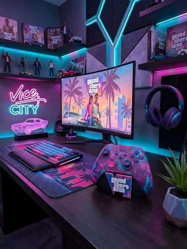 Soporte Stand Mando Control Gta Vi Xbox Series X/s Xbox One Violeta, vista 3